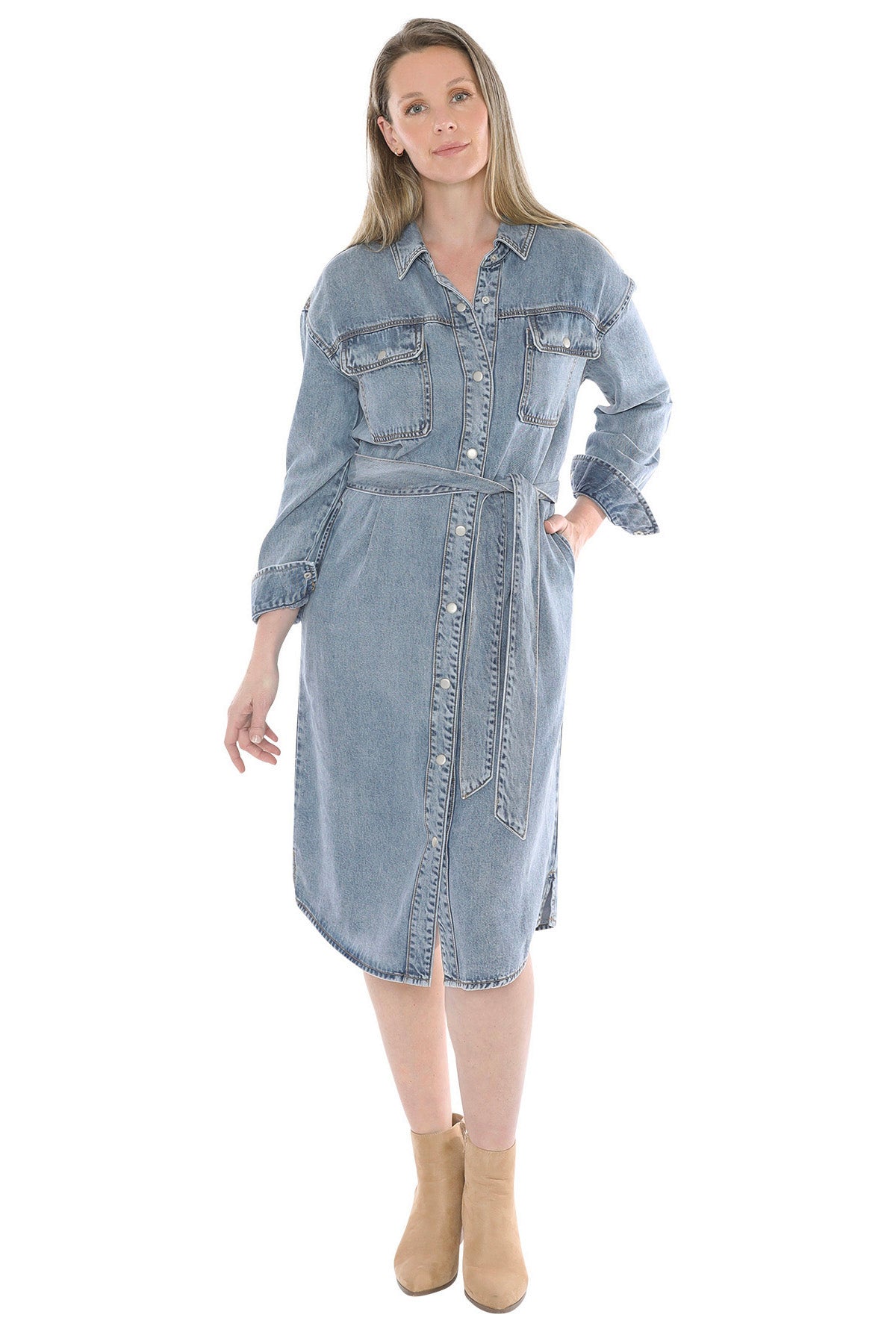 Jump - Soft Denim Tie Dress | 586J5041A