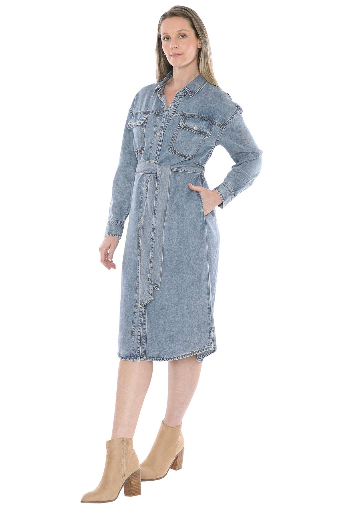 Jump - Soft Denim Tie Dress | 586J5041A
