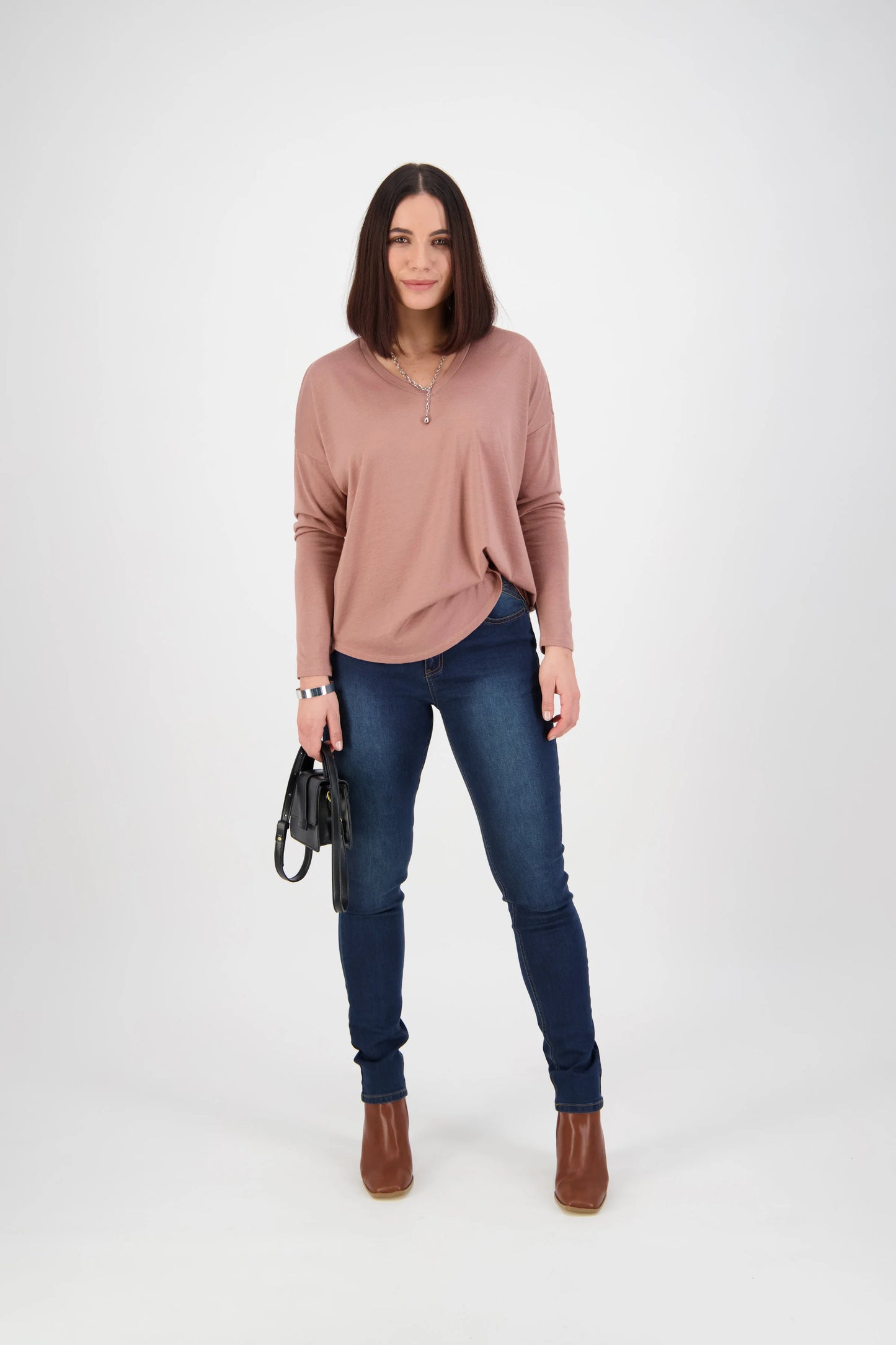 Vassalli - Skinny Leg Full Length Jean Deep Blue | V5889