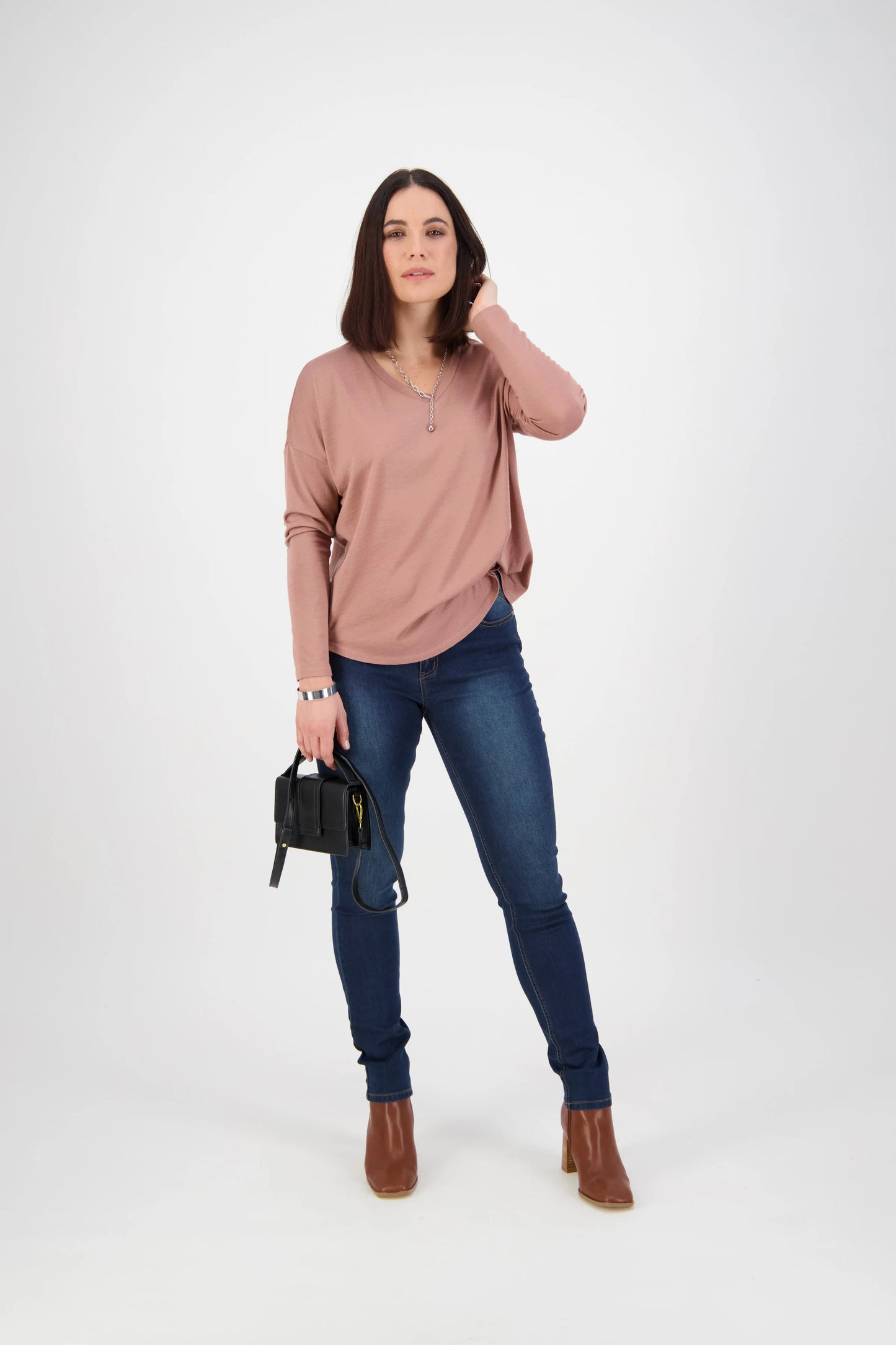 Vassalli - Skinny Leg Full Length Jean Deep Blue | V5889