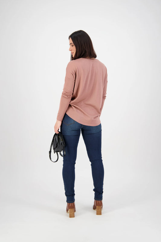 Vassalli - Skinny Leg Full Length Jean Deep Blue | V5889