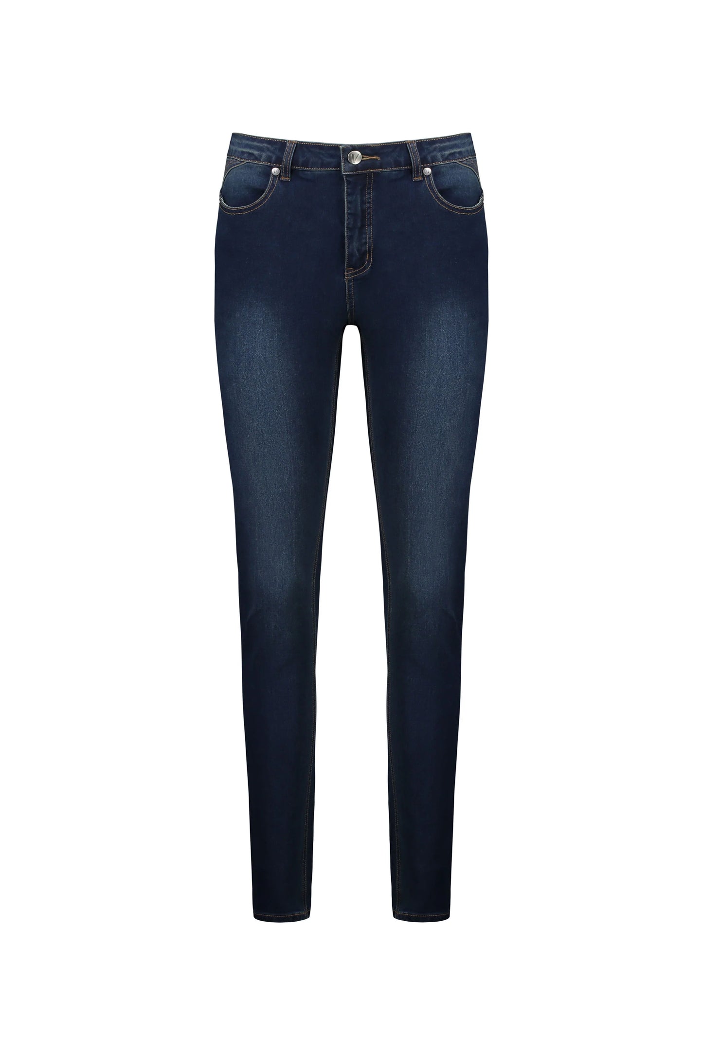 Vassalli - Skinny Leg Full Length Jean Deep Blue | V5889