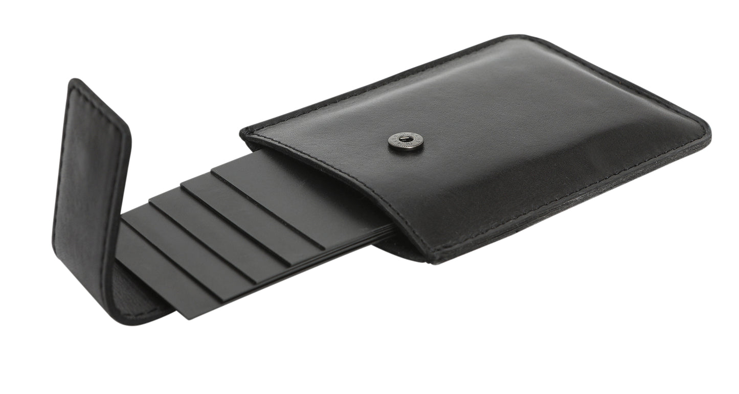 Modapelle - Vint Leather Credit Card Holder Black - 5988