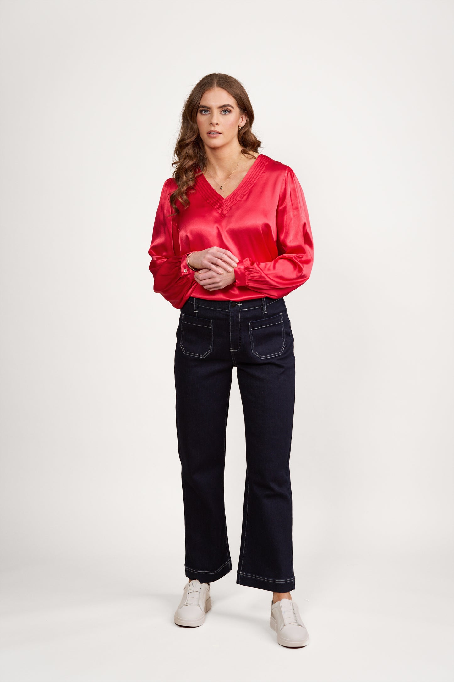 Vassalli - Wide Leg Ankle Grazer Jean | Ink Denim 5995A