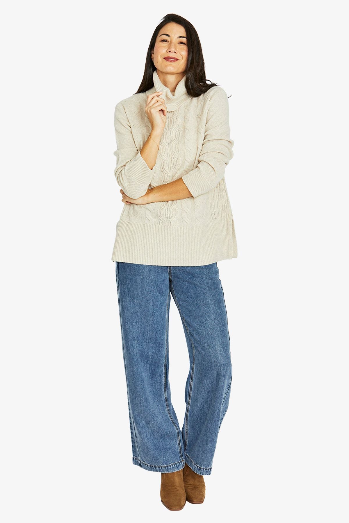 Jump - Cable Front Pullover / Natural 60611044A