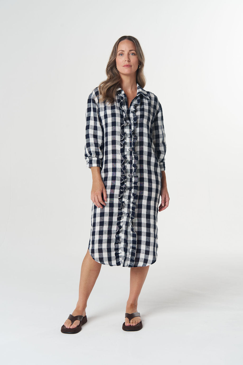 Goondiwindi Cotton - Beach Days Frill Linen Dress | 6334
