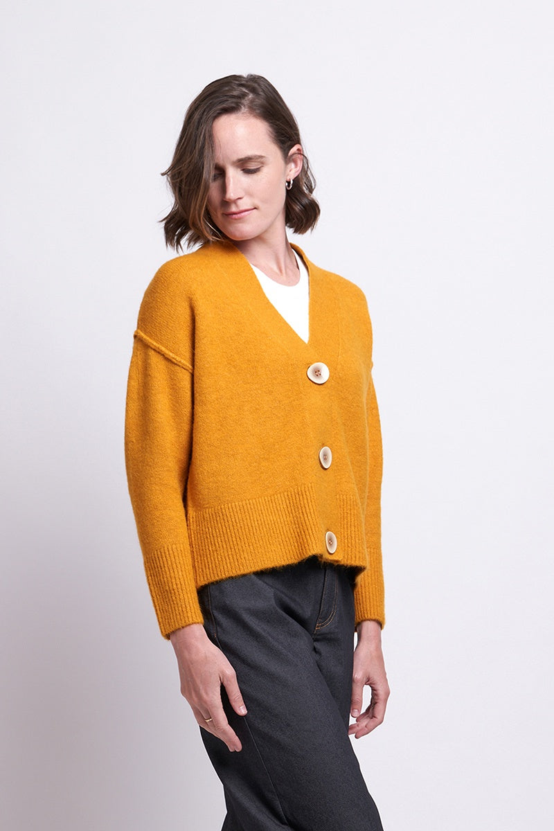 Ladies ochre cardigan hotsell