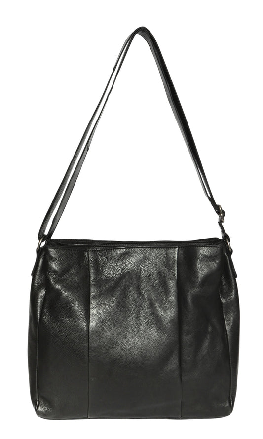 Modapelle - Soft Cow Leather Large Cross Body Bag - 7756BLACK