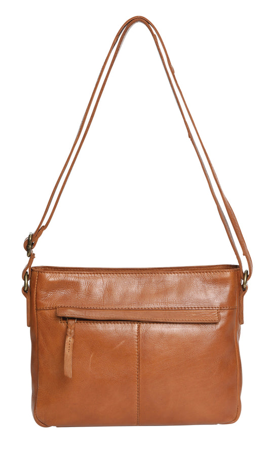 Modapelle - Vintage Leather Crossbody Bag / 7846 TAN