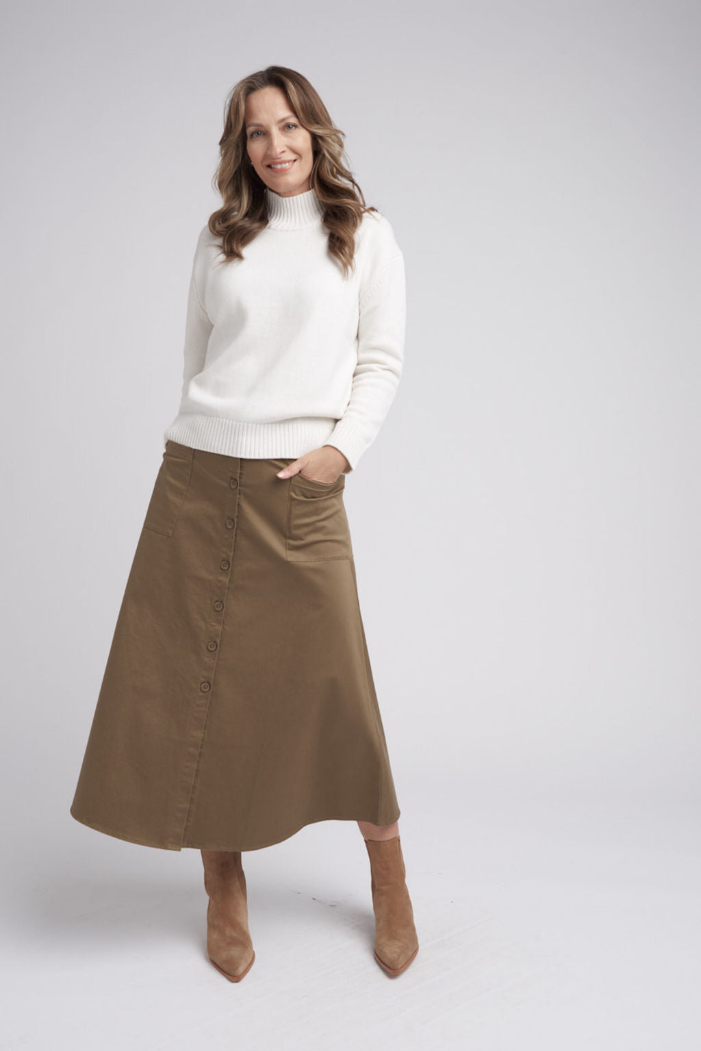 Goondiwindi Cotton - High Neck Jumper Snowflake | G8170M