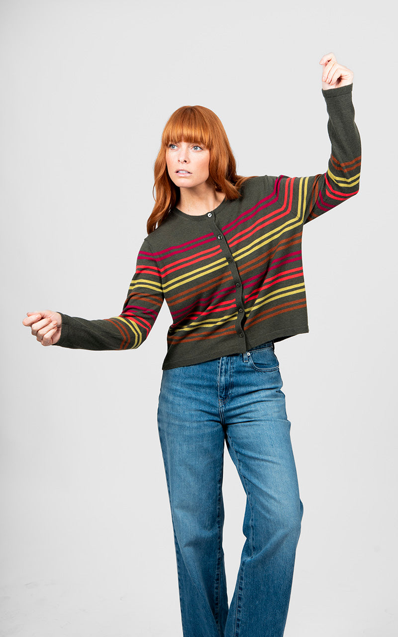 Bridge & Lord - Lucia Multi Stripe Cropped Cardi BL6627