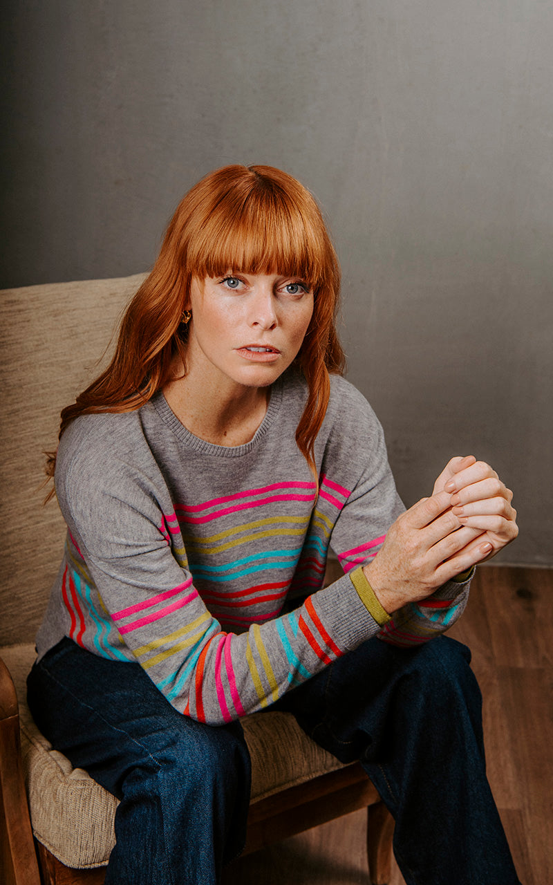 Bridge & Lord - Multi Stripe Relaxed Pullover BL6640
