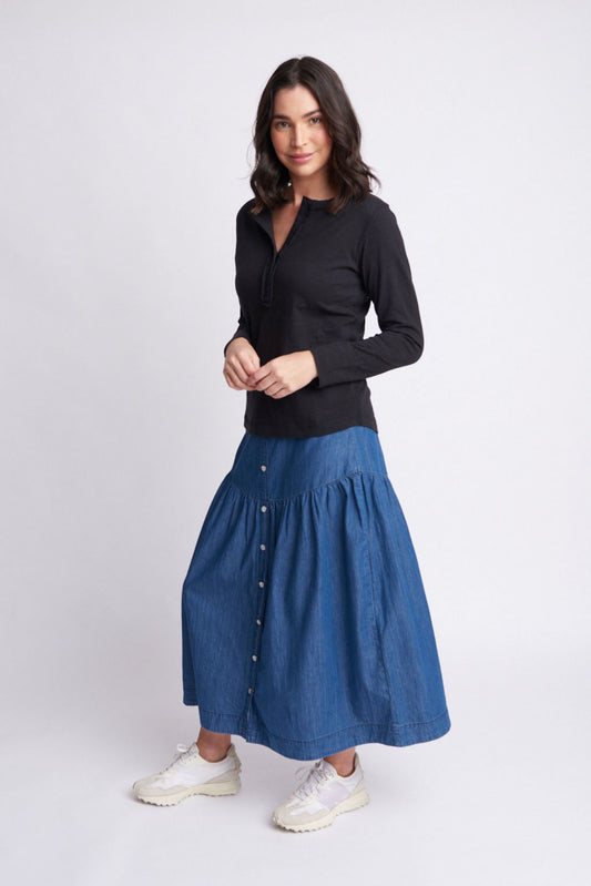 Cloth Paper Scissors - Henly L/S Top Black | C1368