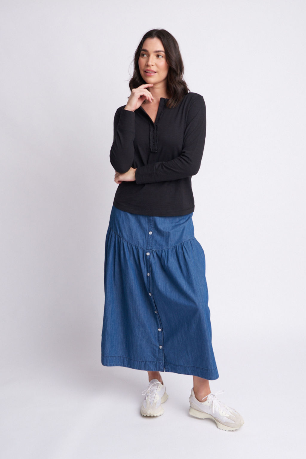 Cloth Paper Scissors - Henly L/S Top Black | C1368