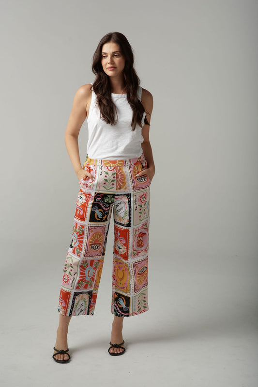 Cloth Paper Scissors - Rodeo Print Cropped Pant C1565