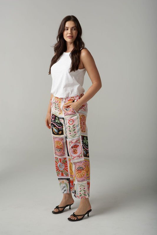 Cloth Paper Scissors - Rodeo Print Cropped Pant C1565