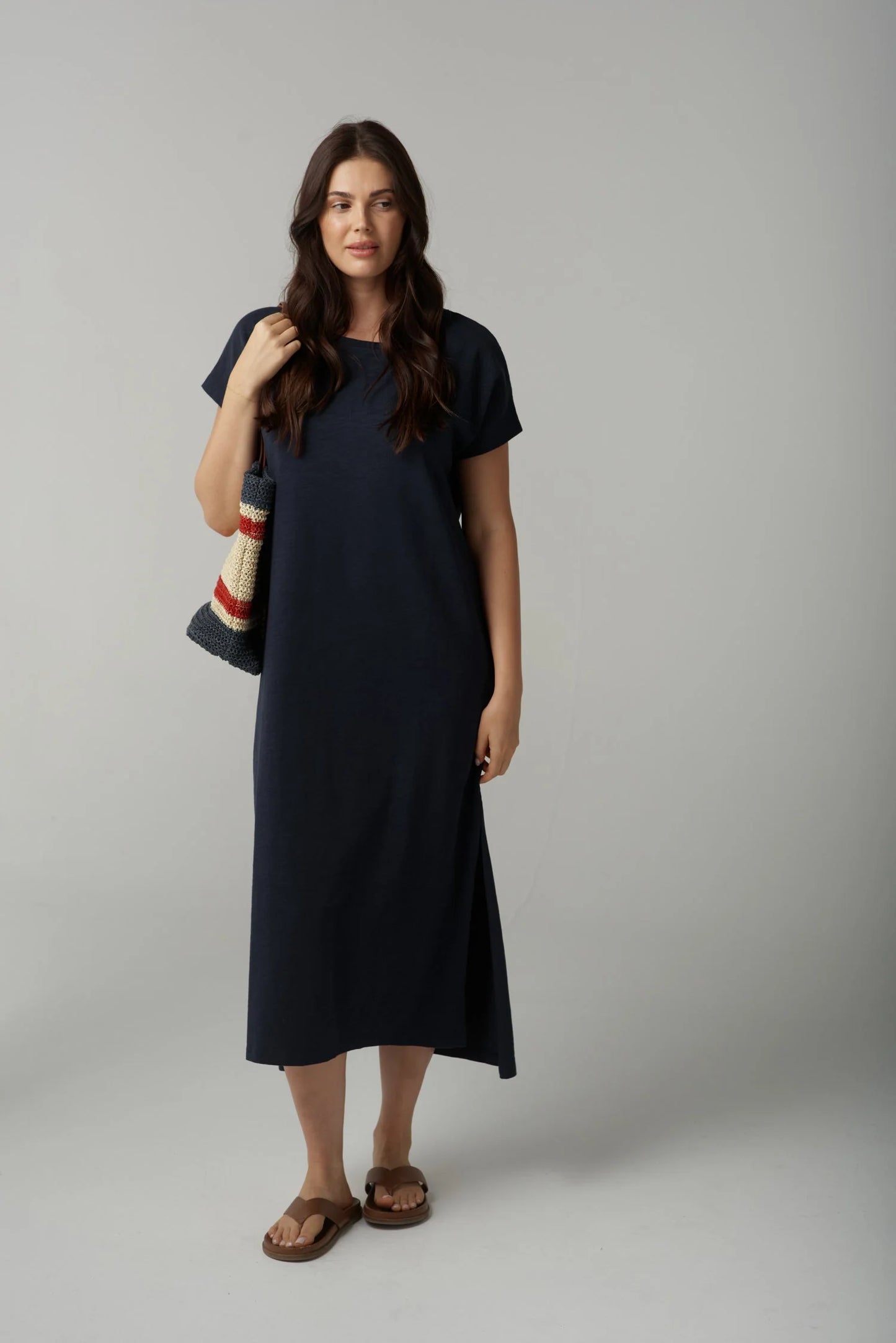 Cloth Paper Scissors - Cap Sleeve Slub Dress C1628