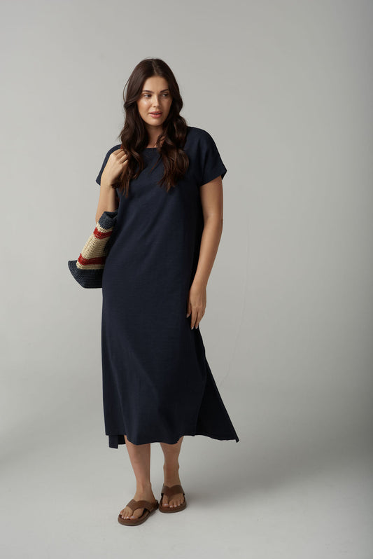 Cloth Paper Scissors - Cap Sleeve Slub Dress C1628