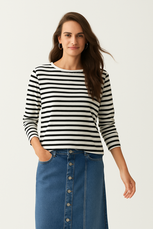 Cloth Paper Scissors - Stripe Basic Tee C1390-51