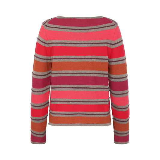 Mansted - Delia Stripe Cardi Rust