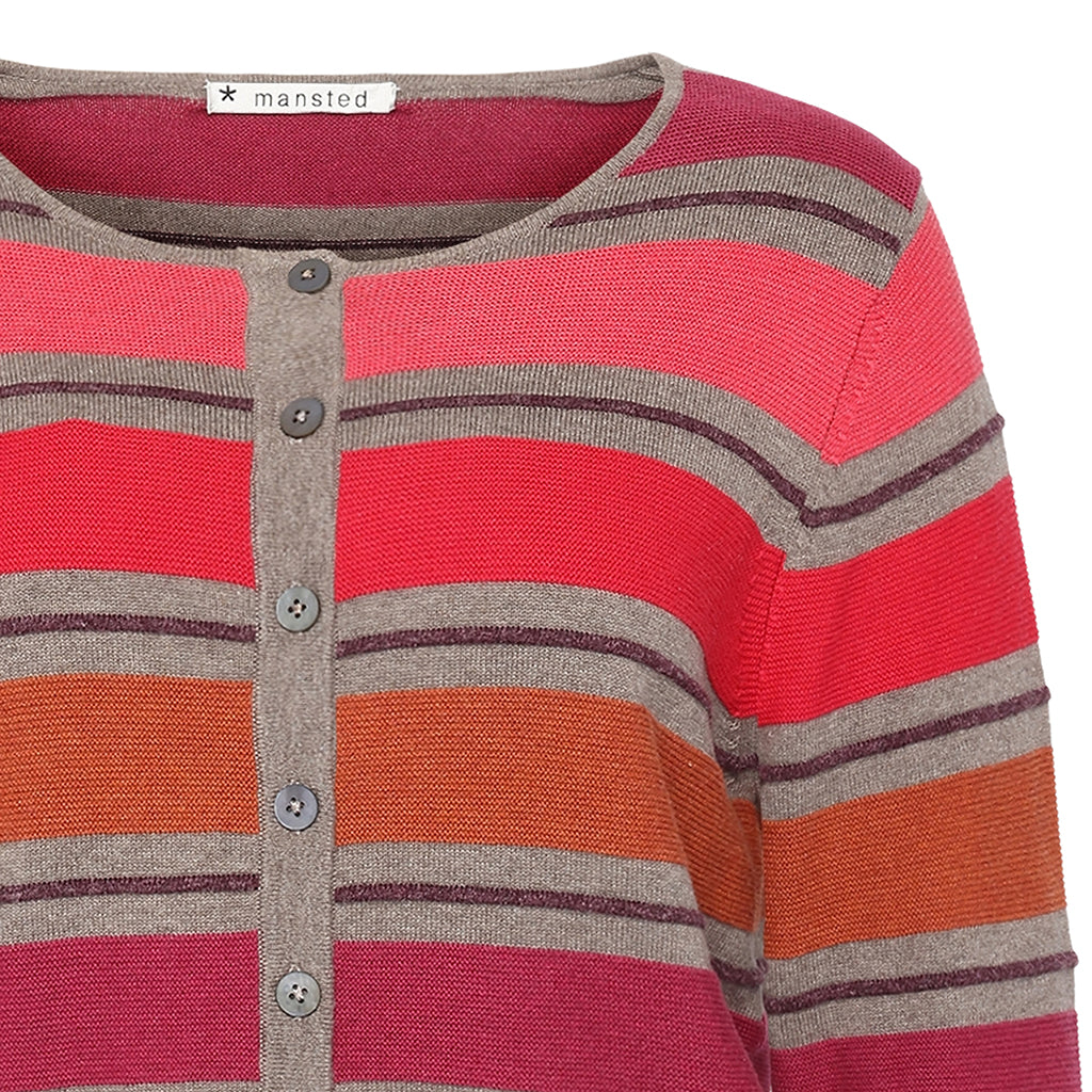 Mansted - Delia Stripe Cardi Rust