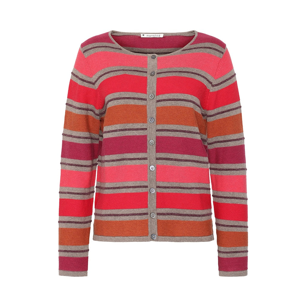 Mansted - Delia Stripe Cardi Rust