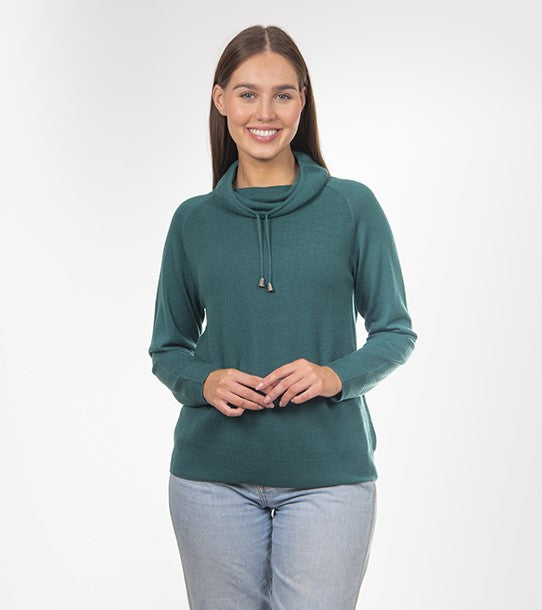 Fields - Tuck Stitch Snood Pullover Green | FK4022