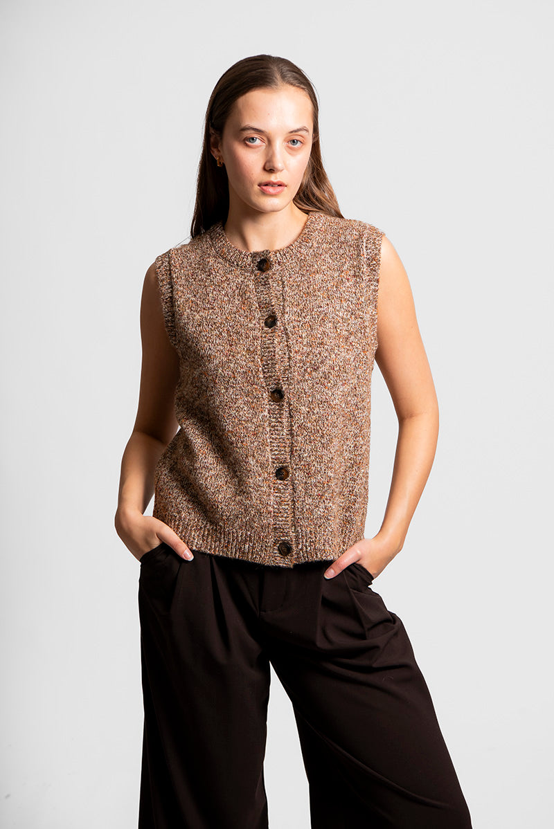 Fields Knitwear - Button Up Vest FK6036