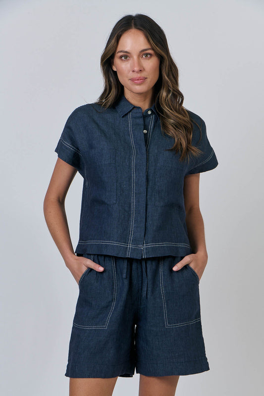 Naturals - Linen Button-Down Shirt GA533