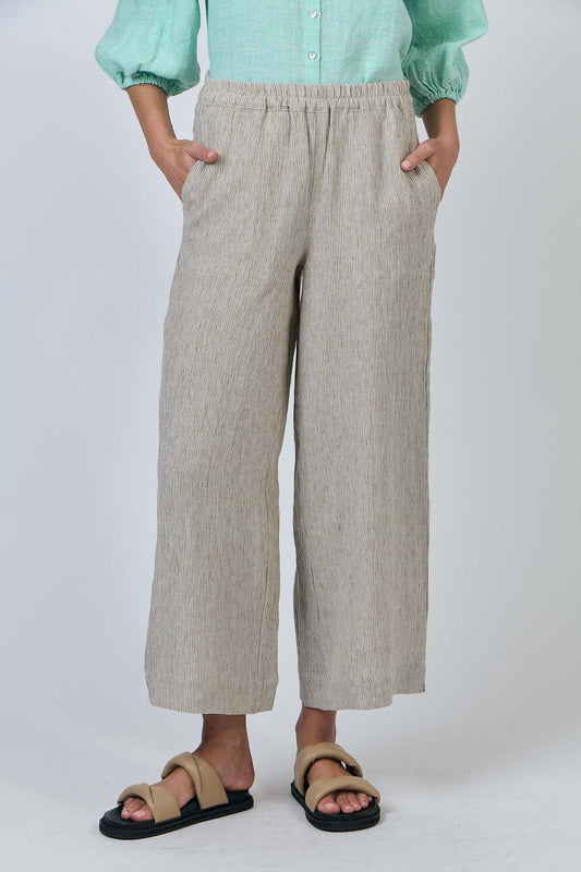 Naturals – Linen Elastic Waist Pants / Blister GA578