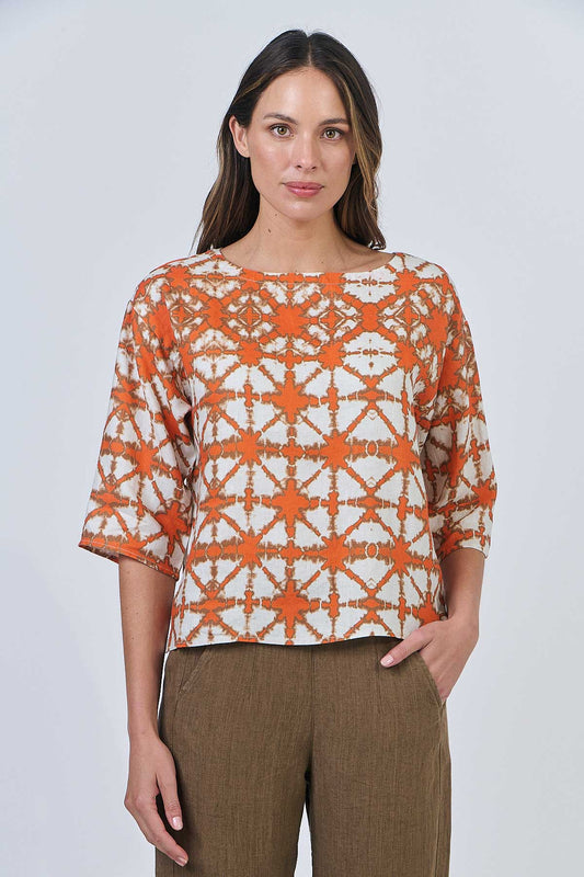 Naturals – Soft Linen Pullover Top / Urchin GA584