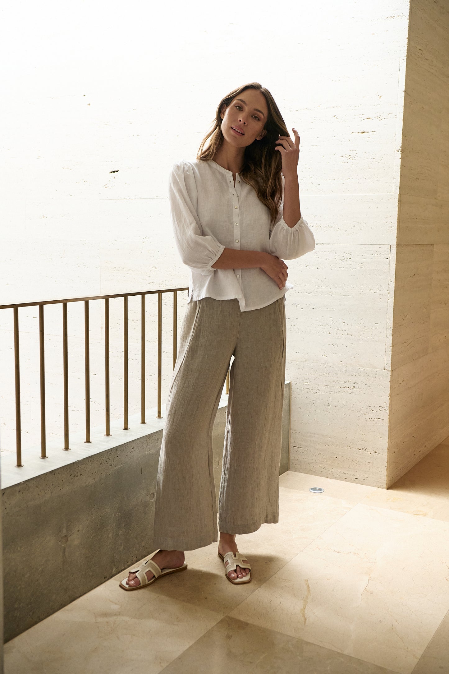 Naturals – Wide Leg Linen Pants / GA398
