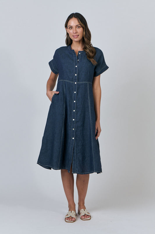 Naturals - Linen Button-Through Dress GA612