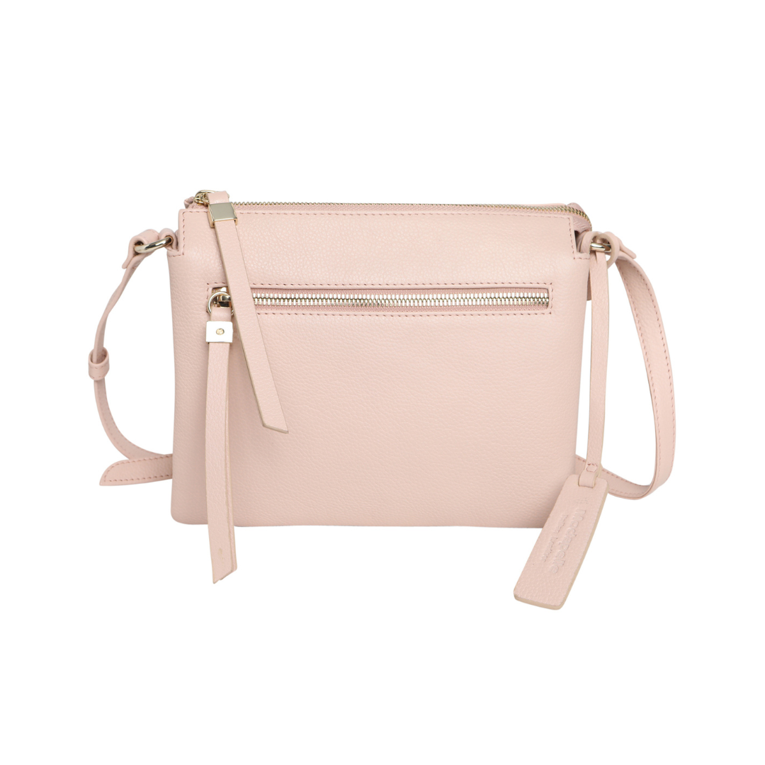 Modapelle - Cow Leather Multi Compartment Cross Body Bag | Moda6711Blush