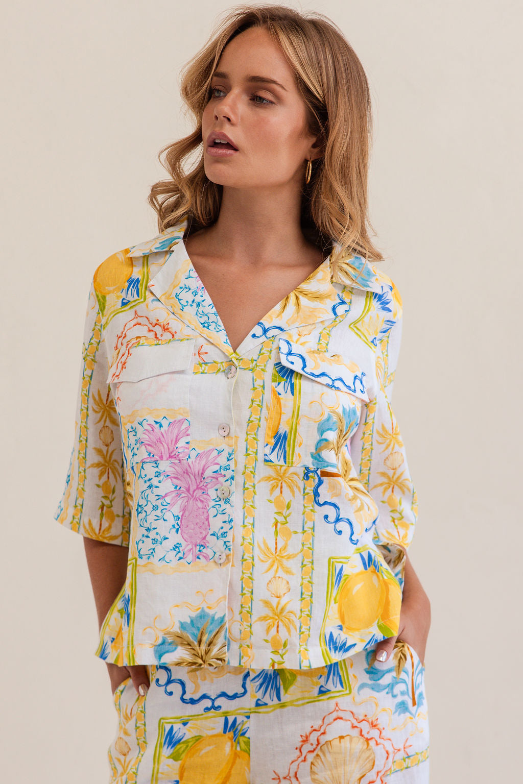 Kaleido - 100% Linen High Waisted Wide Leg Pant K87