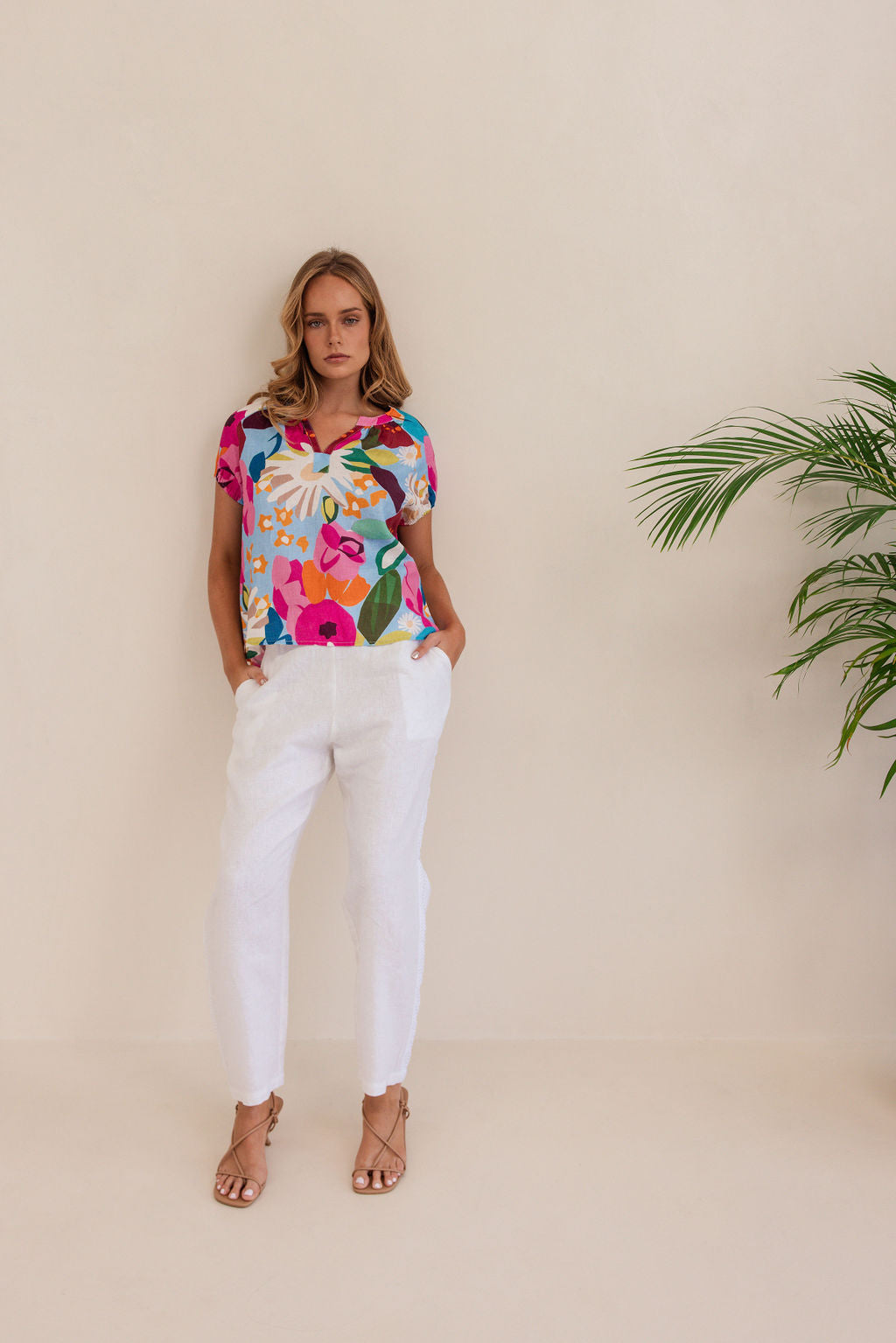 Kaleido - 100% Linen SS Top K88