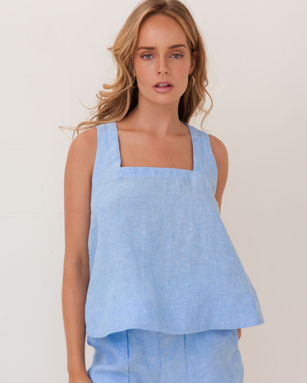 Kaleido - 100% Linen Square Nk Tank K98C