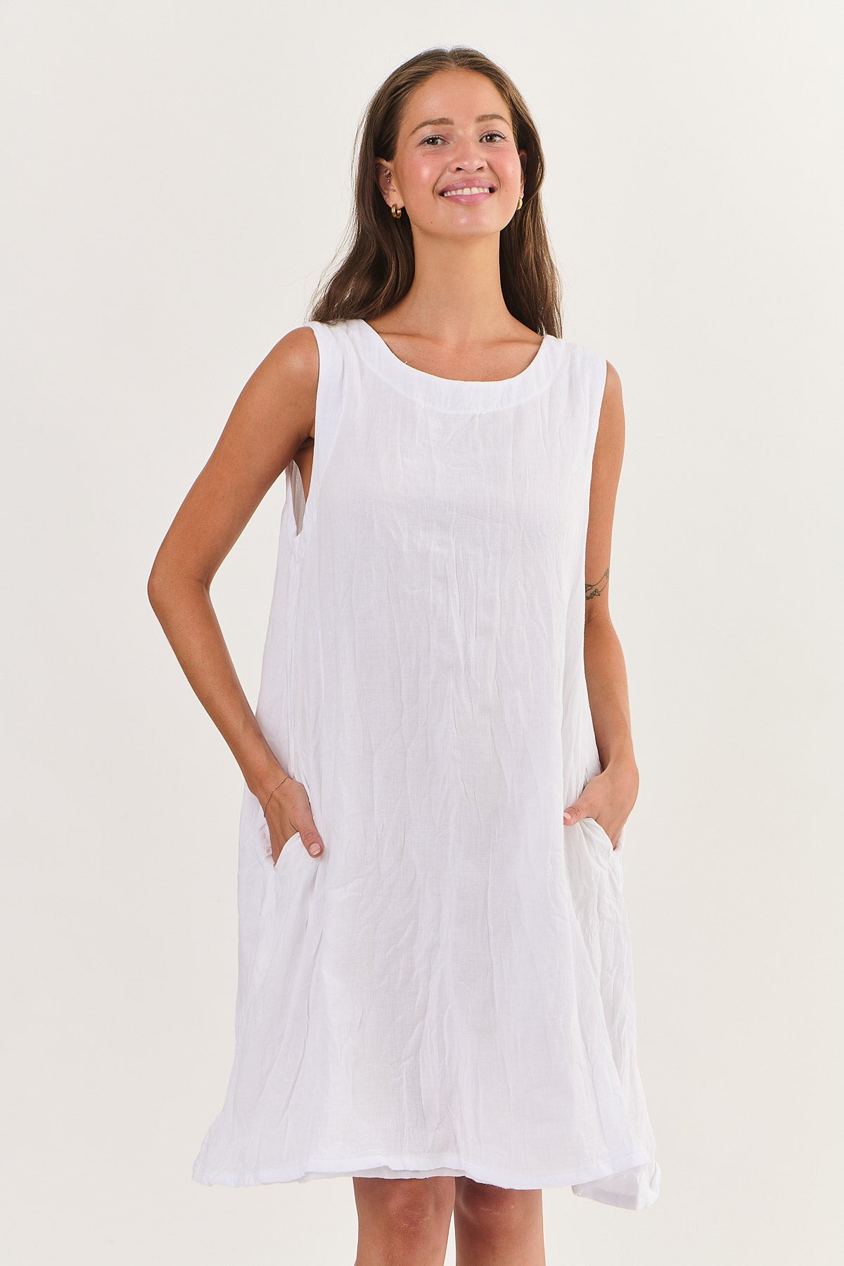 Namastai - Cotton Dress - P147-White