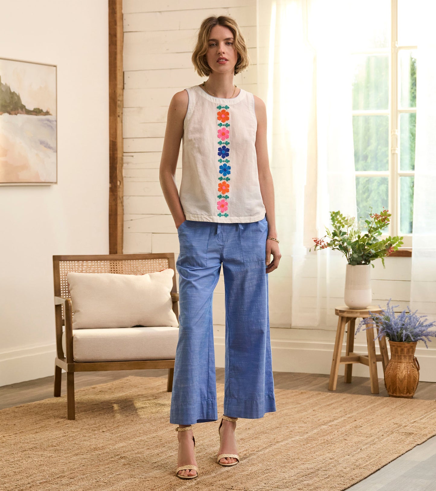 Hatley - Tessa Tank Top Embroidered Flowers