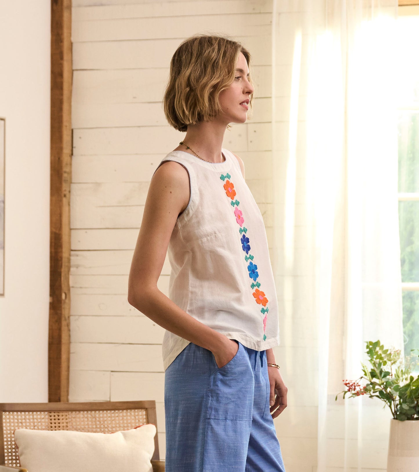Hatley - Tessa Tank Top Embroidered Flowers