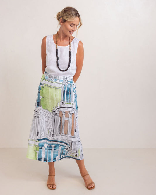 See Saw - Linen Long Line Skirt SS397