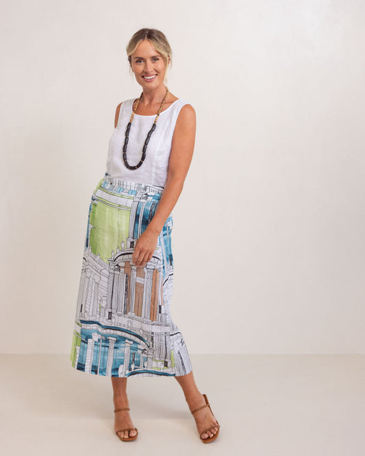 See Saw - Linen Long Line Skirt SS397