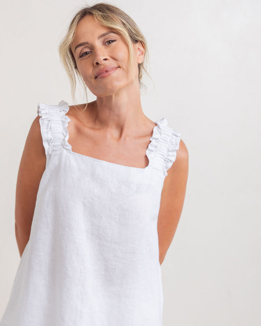 See Saw - 100% Linen SL Square Nk Top SS322