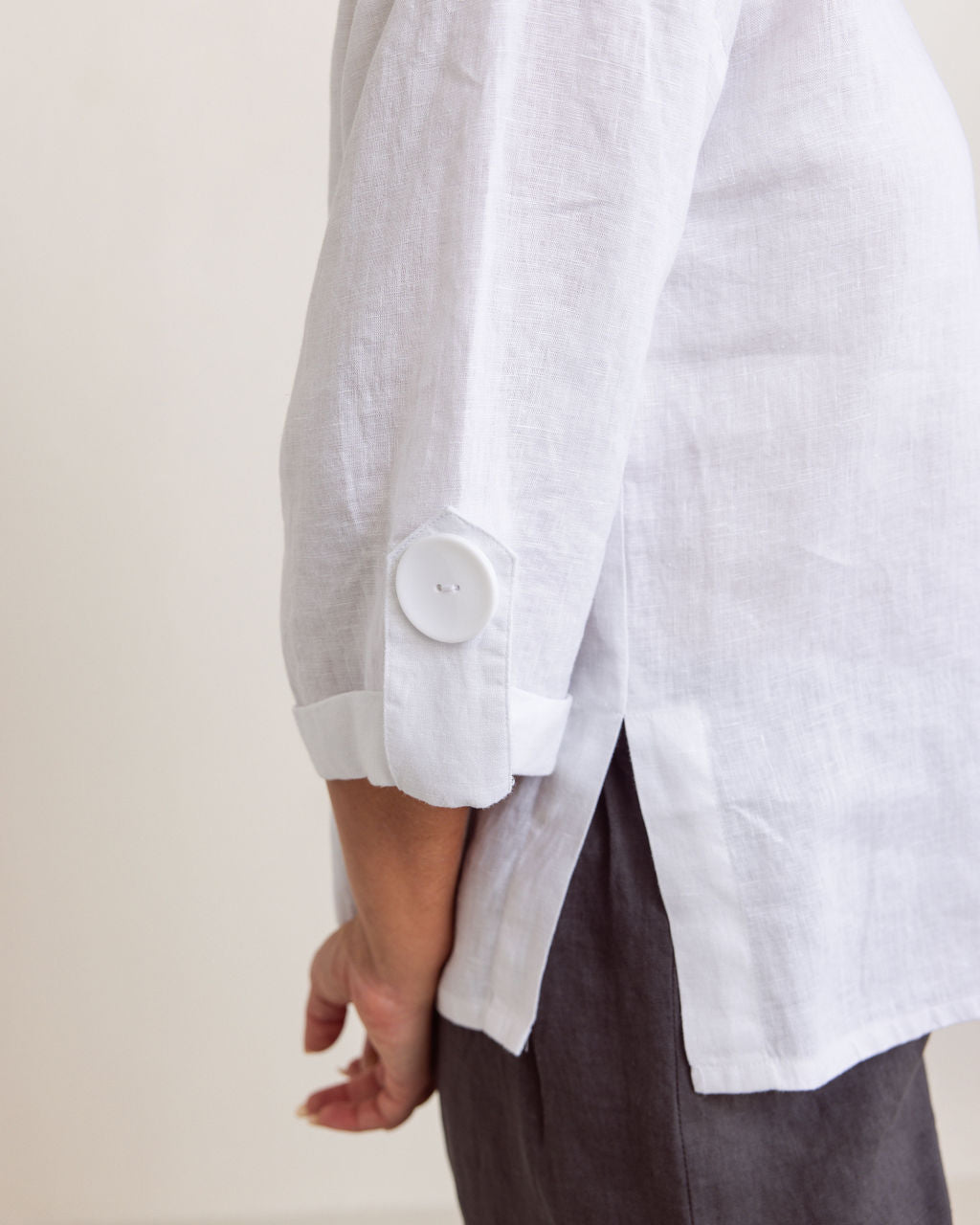 See Saw - 100% Linen 3/4 Sleeve Top SS329W