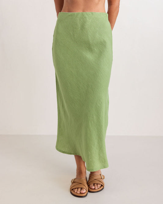 See Saw - 100% Linen Bias Slip Skirt / SS355
