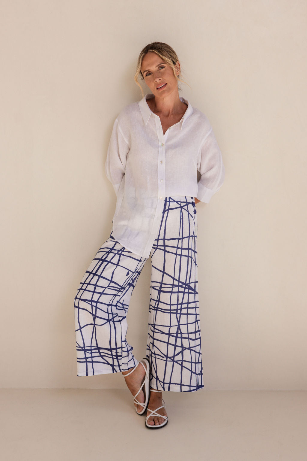 See Saw - 100% Linen Palazzo Pant SS410D/W
