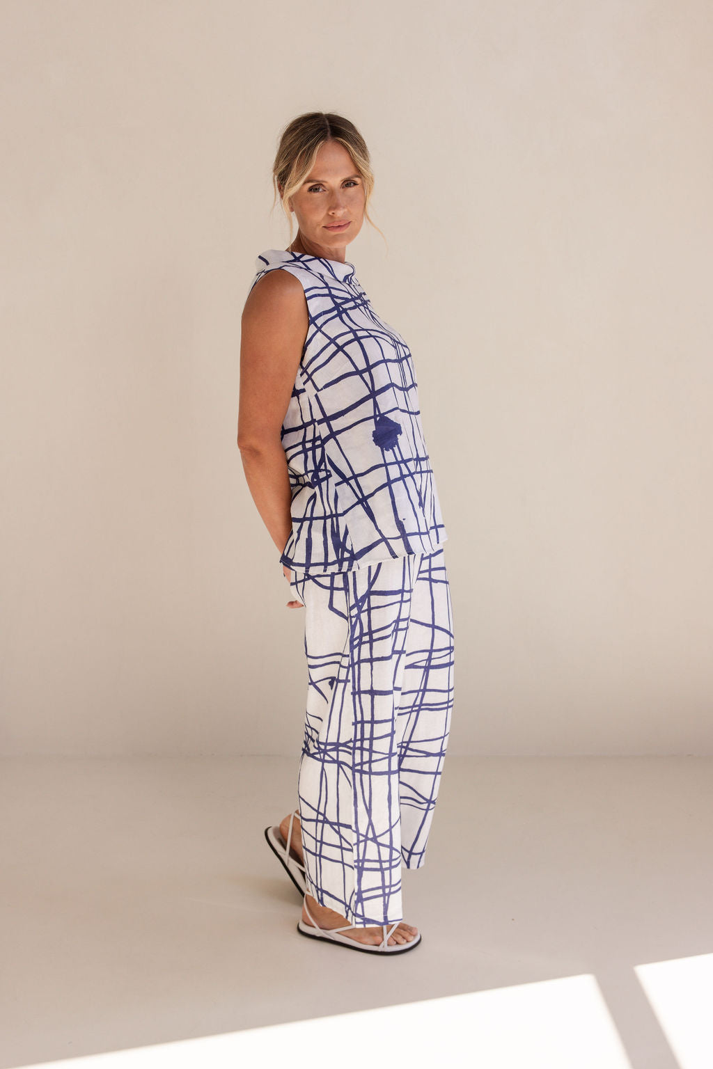 See Saw - 100% Linen Palazzo Pant SS410D/W