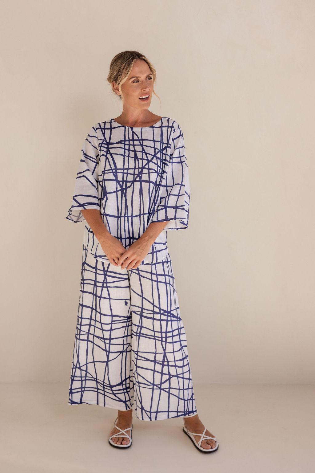 See Saw - 100% Linen Palazzo Pant SS410D/W