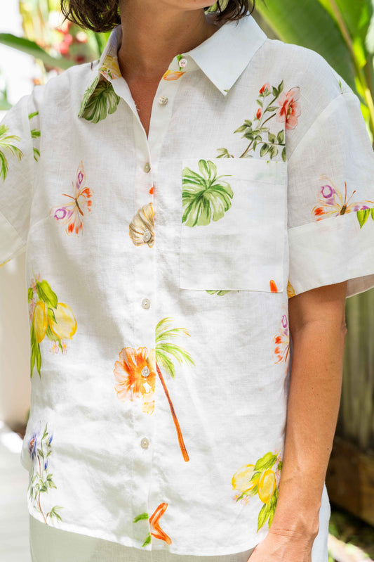 See Saw - 100% Linen SS Shirt SS432