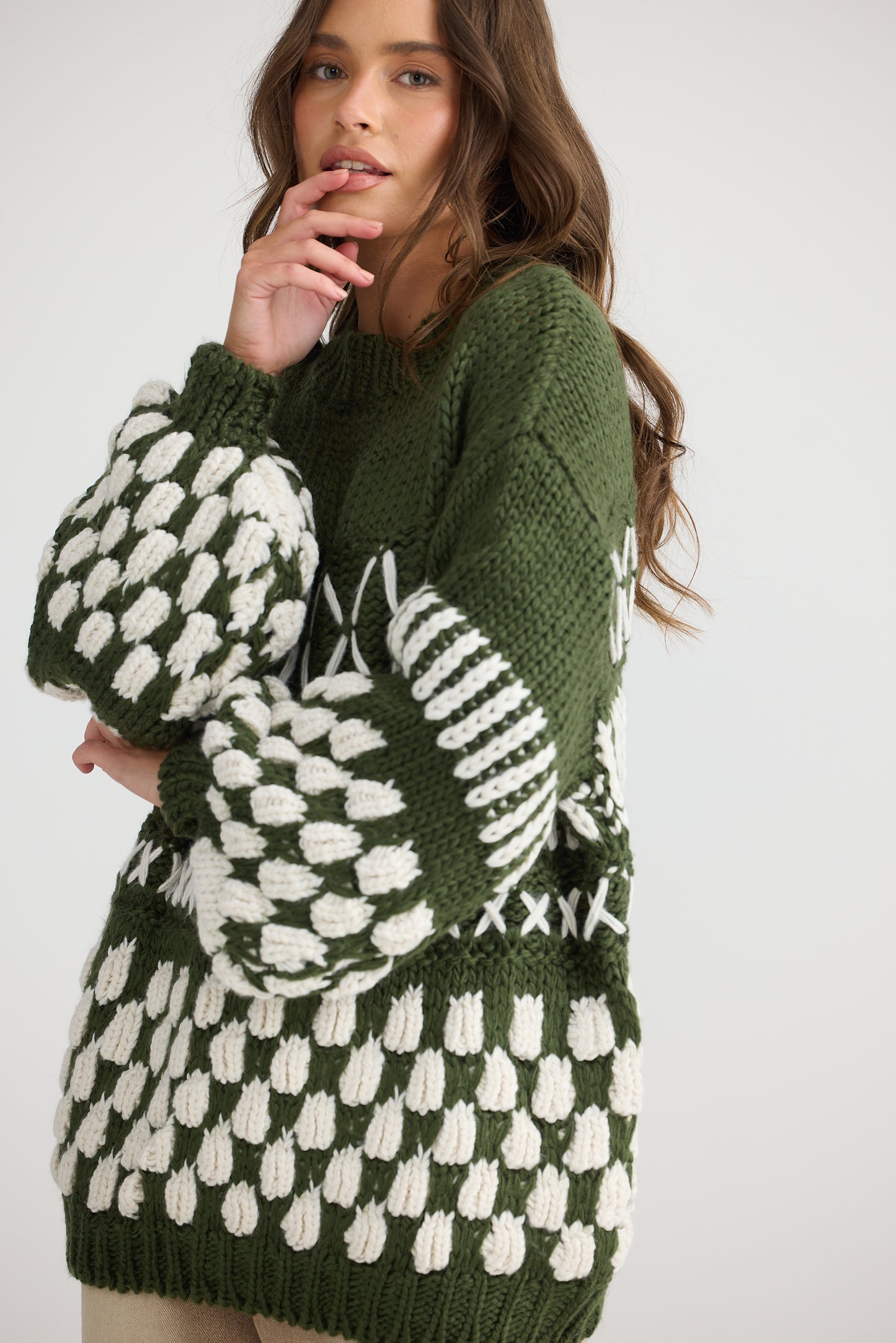 Talisman - Colorado Knit Khaki/Off White | TA25132-1